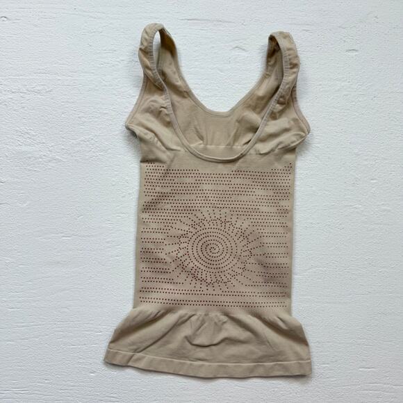 Beige Compression Shapewear Tank Top Seamless Control Camisole, Size S/M - Picture 4 of 6